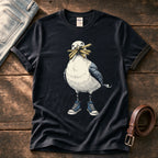 Seagull With Chips 2 — Black Comfort Colors tee