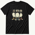 See Hear Speak Puffins 1 — Black T-Shirt