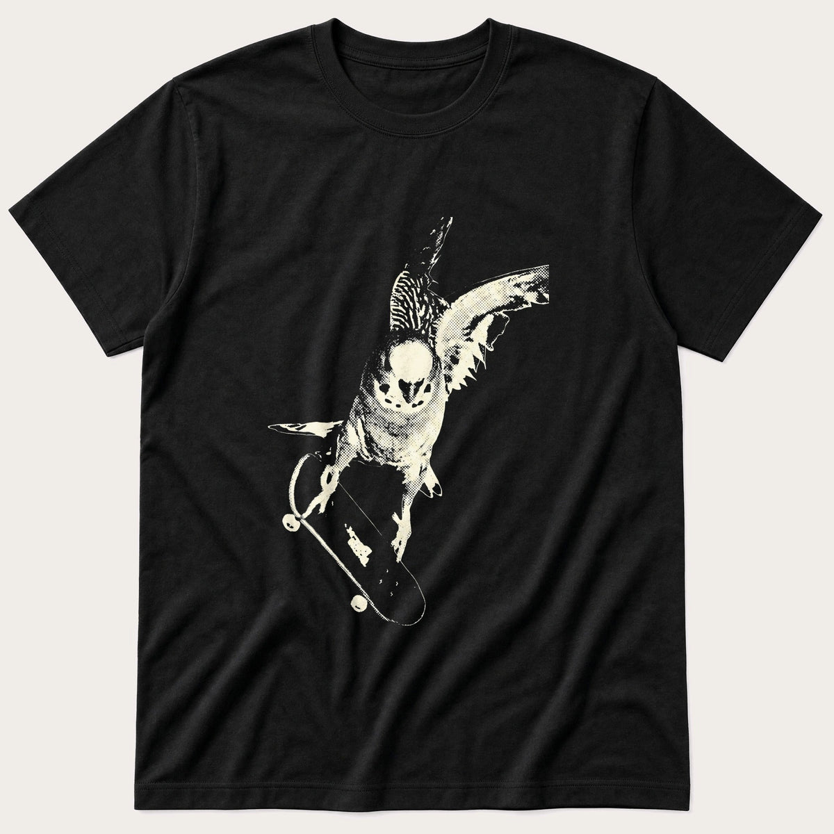 Skater Budgie 17 — Black T-Shirt