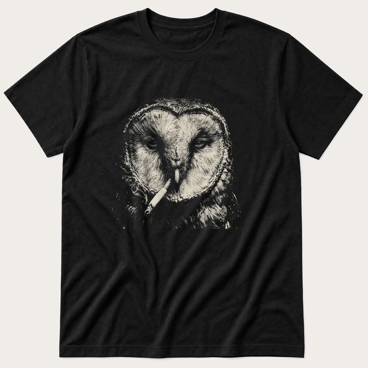 Smoking Owl — Black T-Shirt