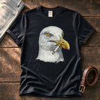 Smoking Seagull 8 — Black Comfort Colors tee