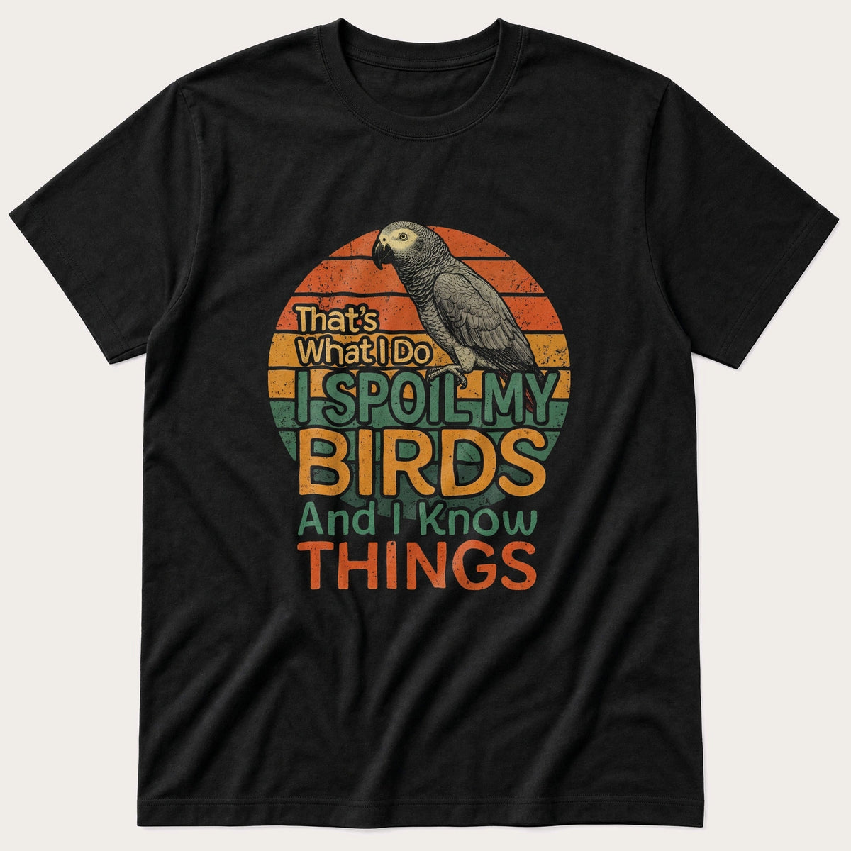 Spoil My African Grey — Black T-Shirt