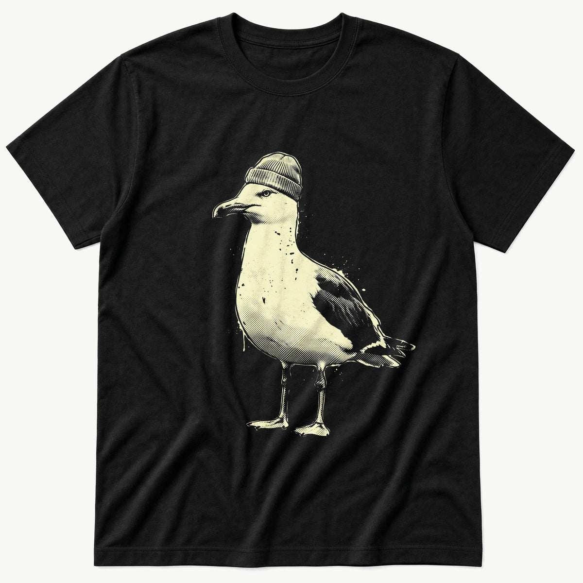 Street Seagull 6 — Black T-Shirt