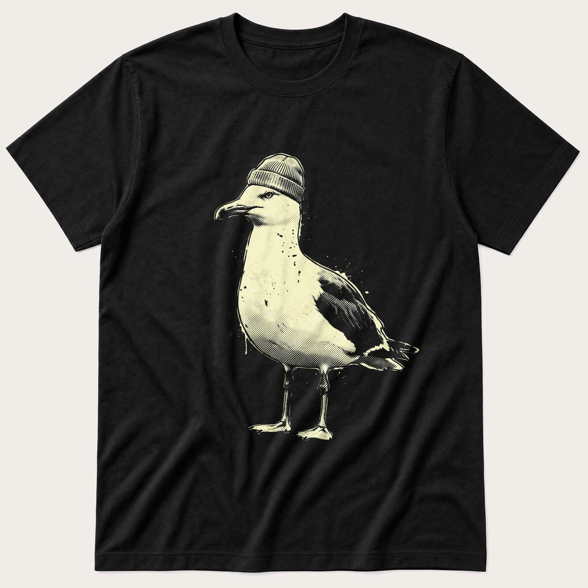Street Seagull 6 — Black T-Shirt