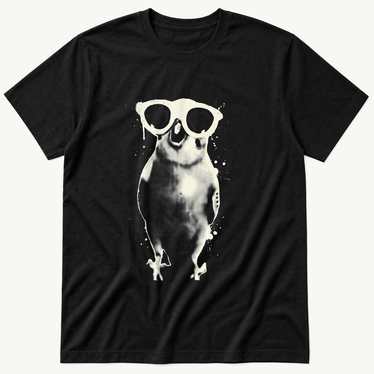 Sunglass Budgie 3 — Black T-Shirt