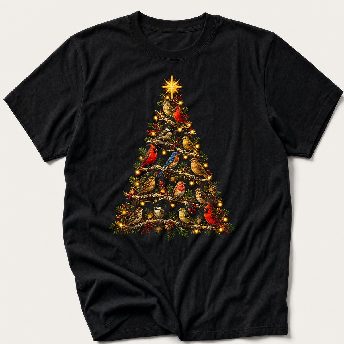Tree Of Songbirds — Black T-Shirt