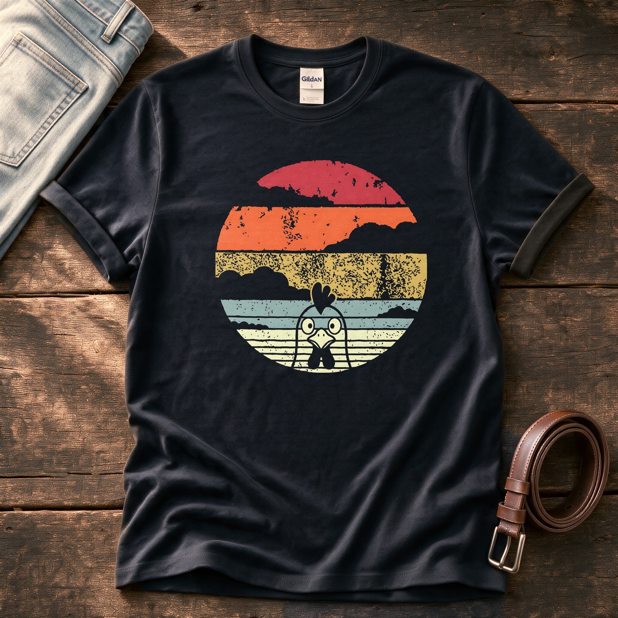 Vintage Hen — Black Comfort Colors tee