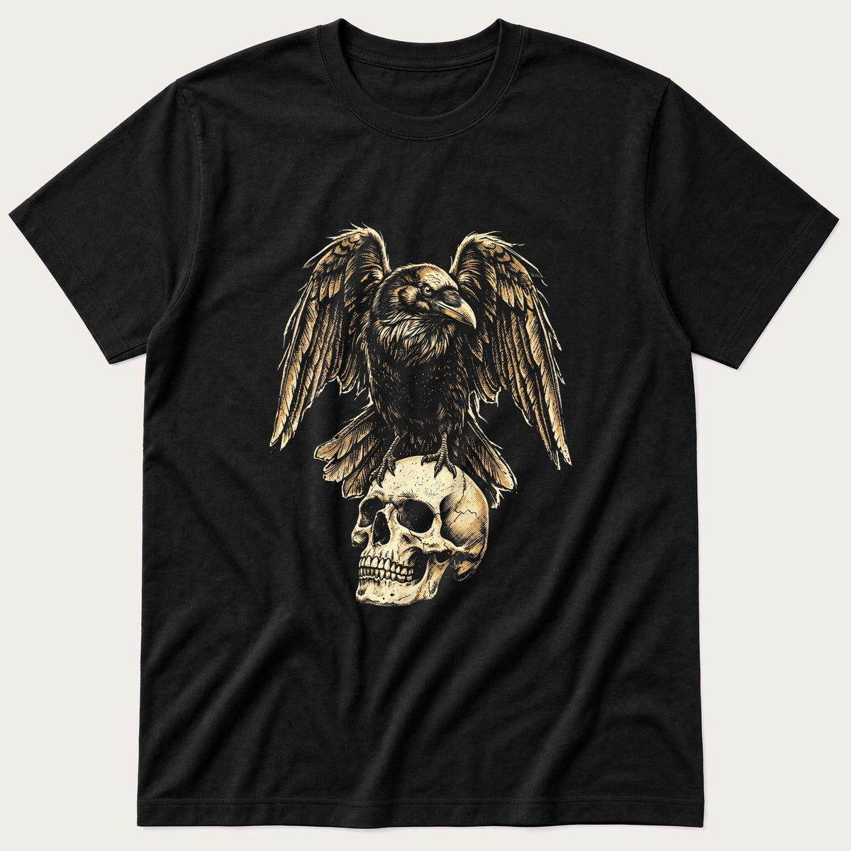 Washed Out Crow 3 — Black T-Shirt