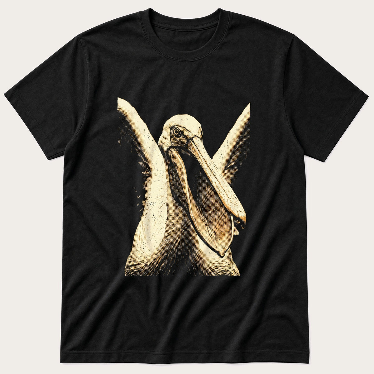 Washed Out Pelican 3 — Black T-Shirt