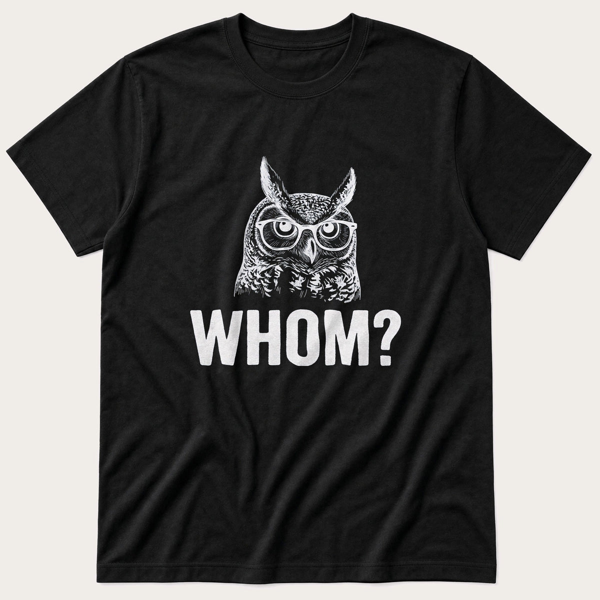 Whom Owl — Black T-Shirt