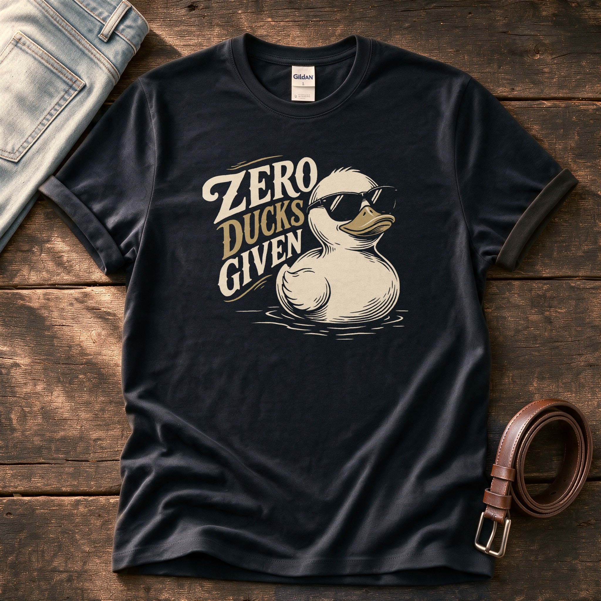Zero Ducks Given — Black Comfort Colors tee