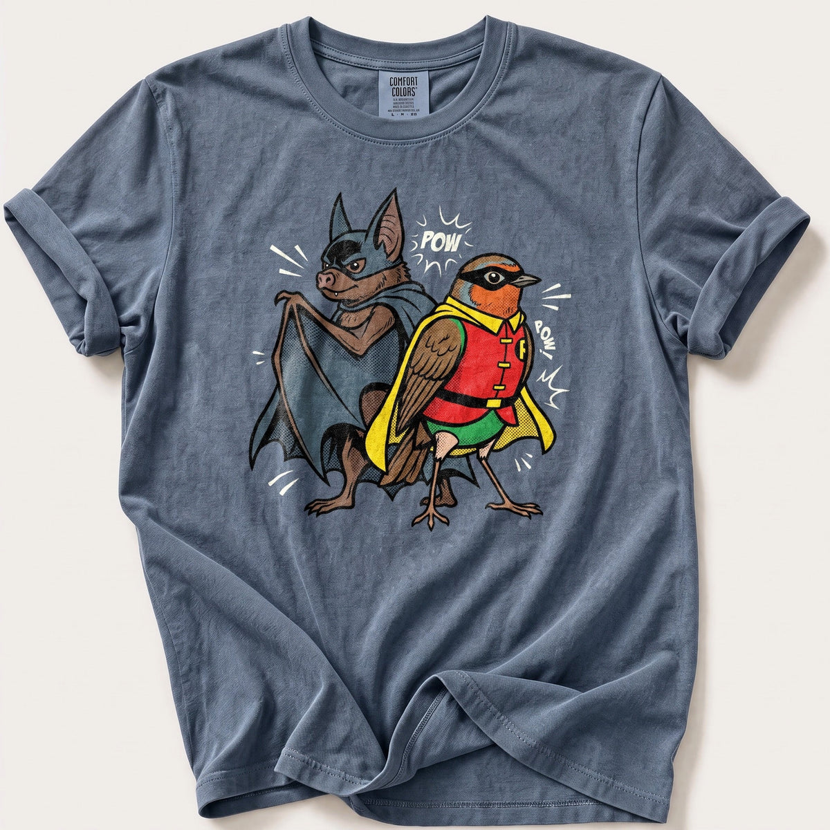 Bat N Robin 44 — Blue Jean Comfort Colors tee