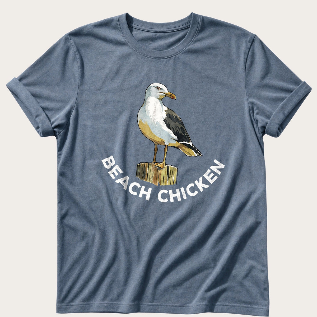 Beach Chicken 12 — Blue Jean Comfort Colors tee
