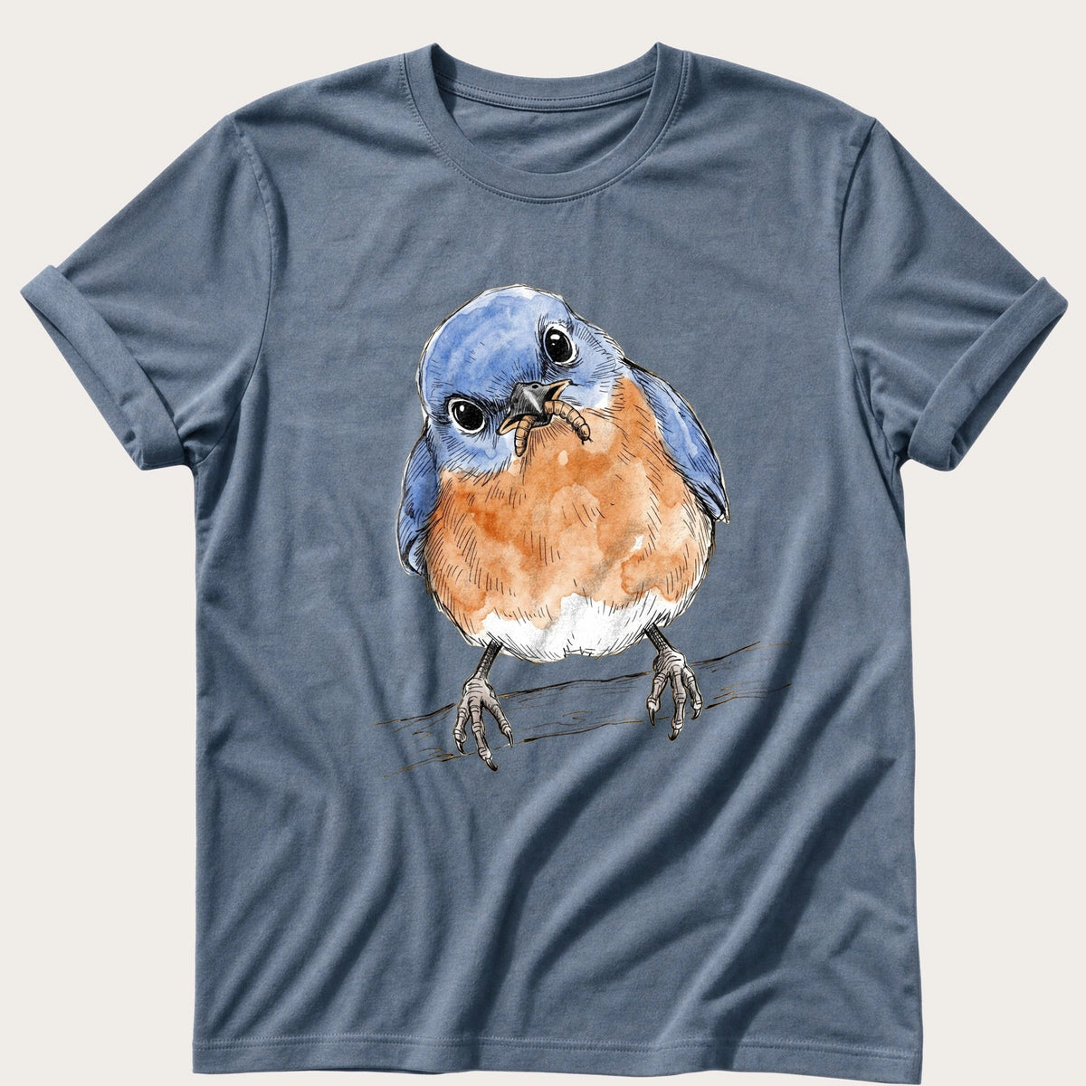 Bird Illustration 4 — Blue Jean Comfort Colors tee