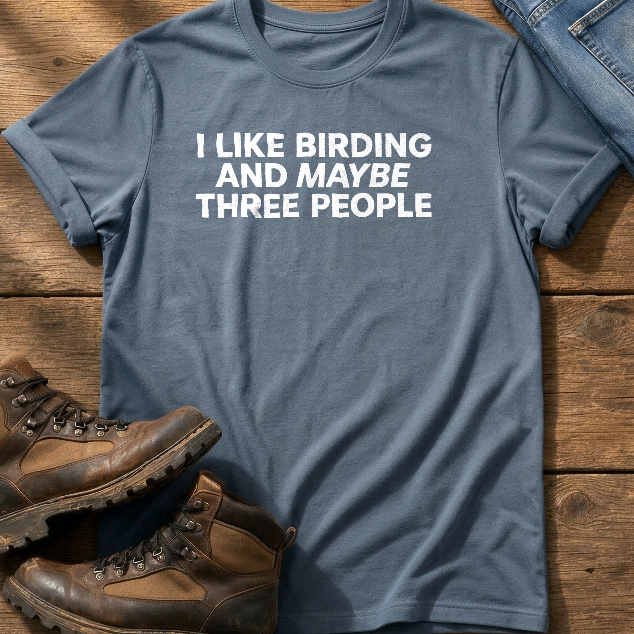Birding And Maybe 3 People — Blue Jean Comfort Colors tee