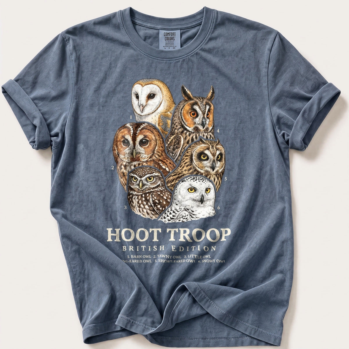 British Hoot Troop — Blue Jean Comfort Colors tee