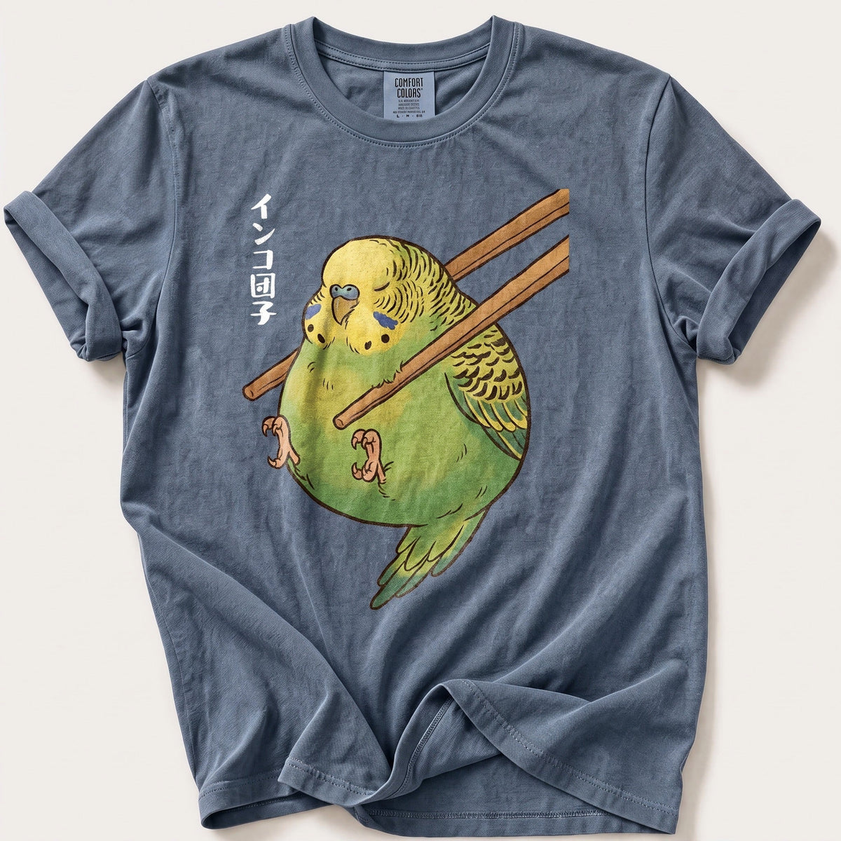 Budgie Dumpling — Blue Jean Comfort Colors tee