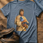 Christ With Pigeon 4 — Blue Jean Comfort Colors tee