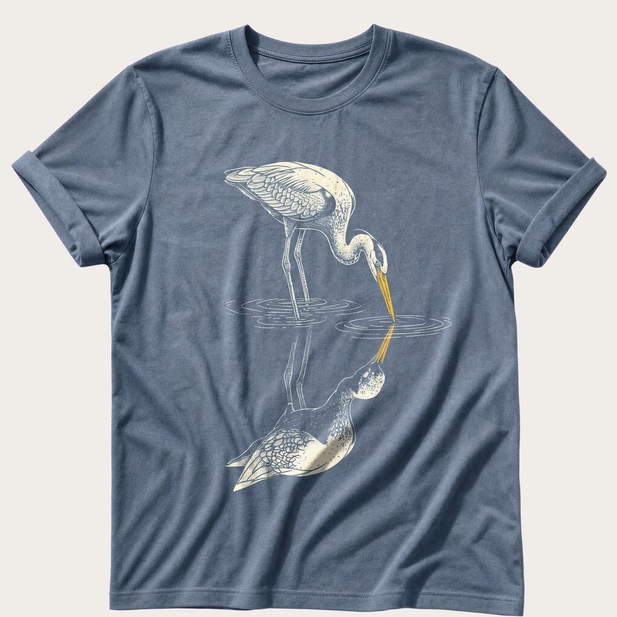 Crane Reflections — Blue Jean Comfort Colors tee