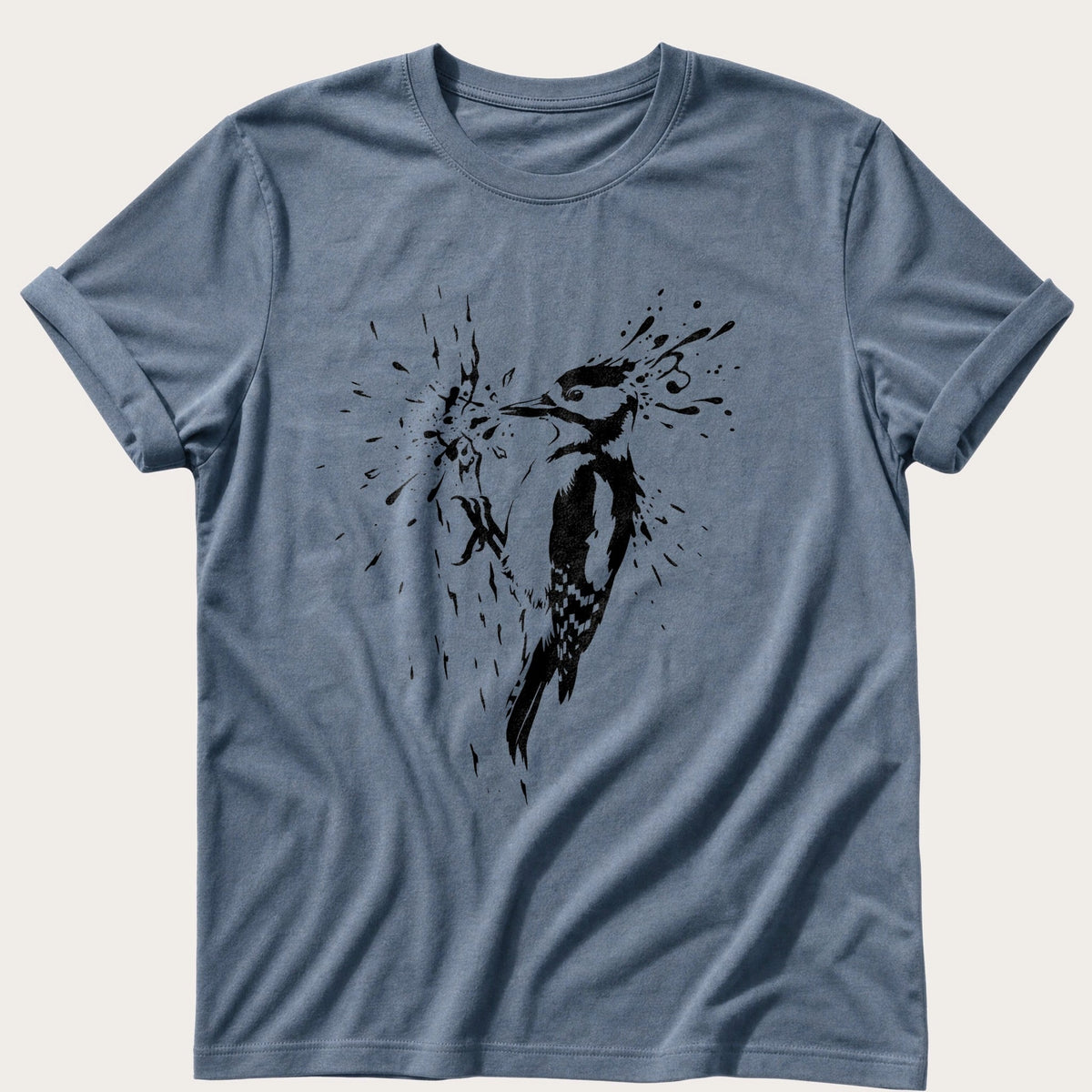Drumming Woodpecker — Blue Jean Comfort Colors tee