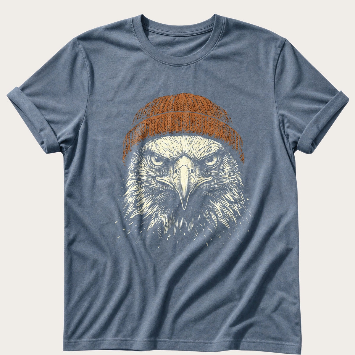 Eagle Beanie 55 — Blue Jean Comfort Colors tee