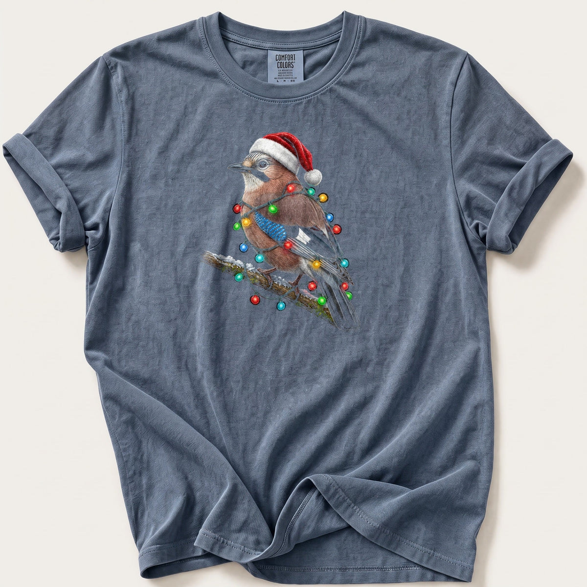 Fairy Light Jay — Blue Jean Comfort Colors tee