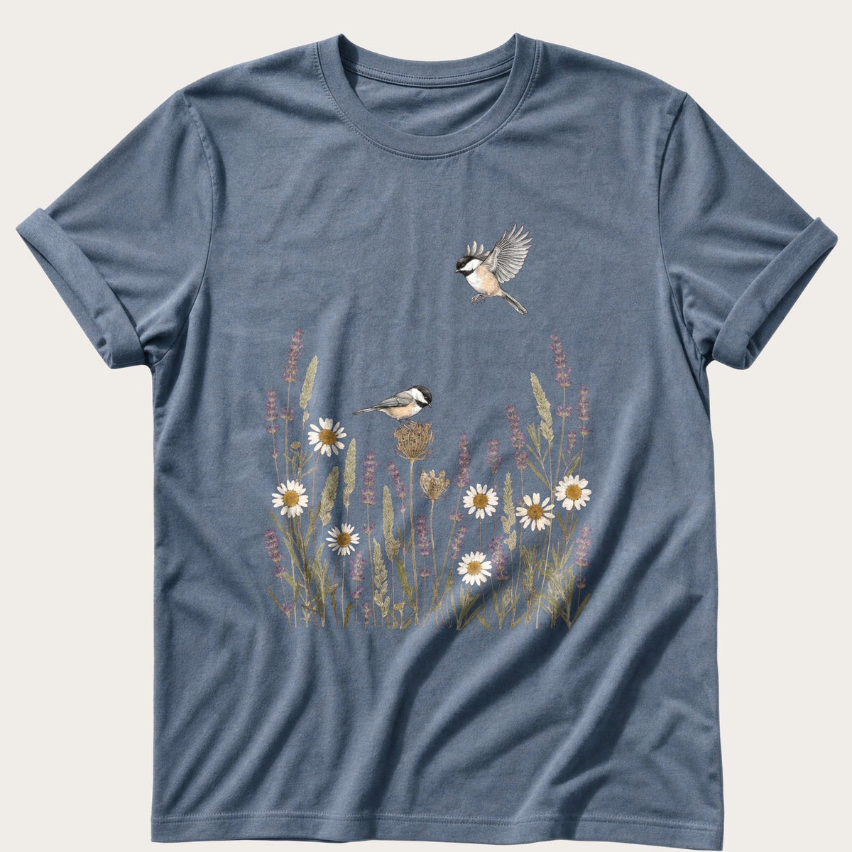 Field Birds 3 — Blue Jean Comfort Colors tee