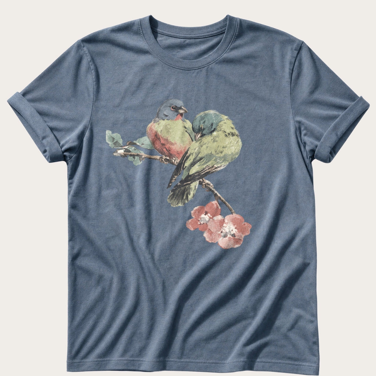 Finches On A Branch — Blue Jean Comfort Colors tee
