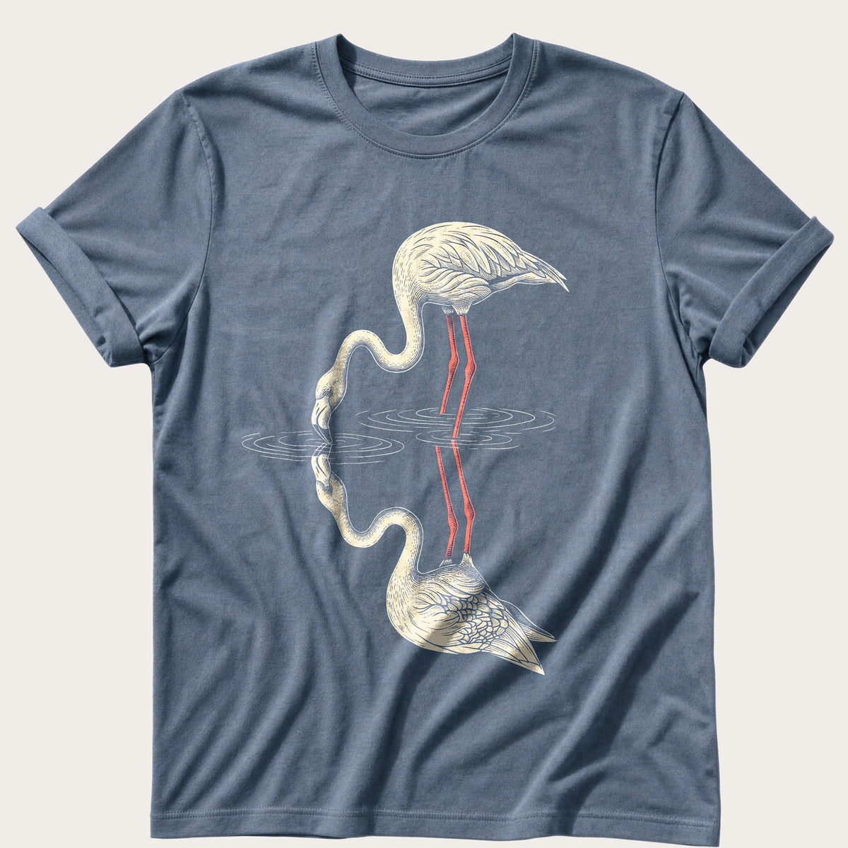 Flamingo Reflections — Blue Jean Comfort Colors tee