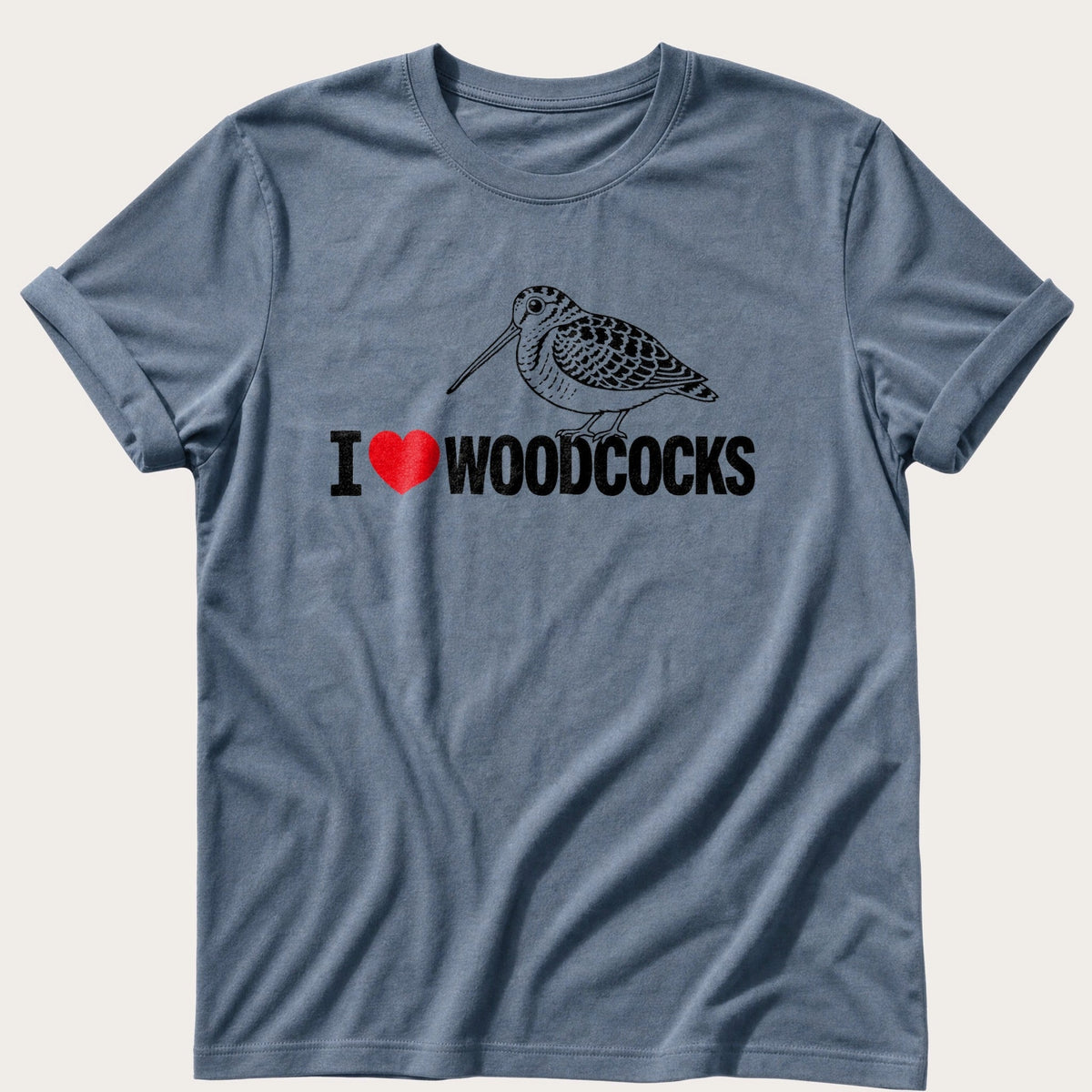 I Heart Woodcocks — Blue Jean Comfort Colors tee