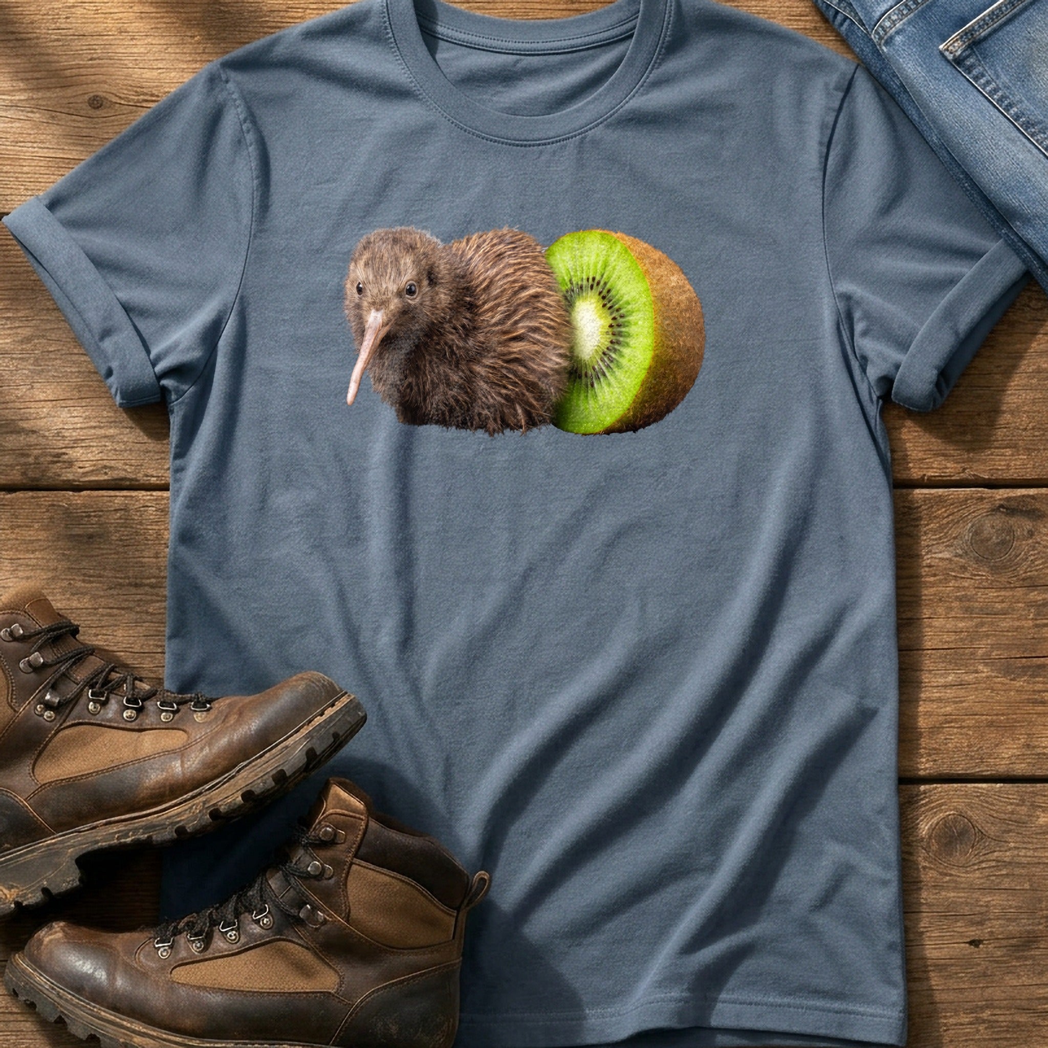 Kiwi Bird 2 — Blue Jean Comfort Colors tee