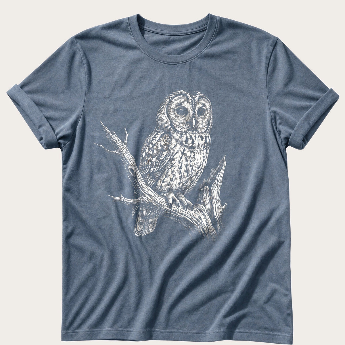 Mono Owl Print — Blue Jean Comfort Colors tee
