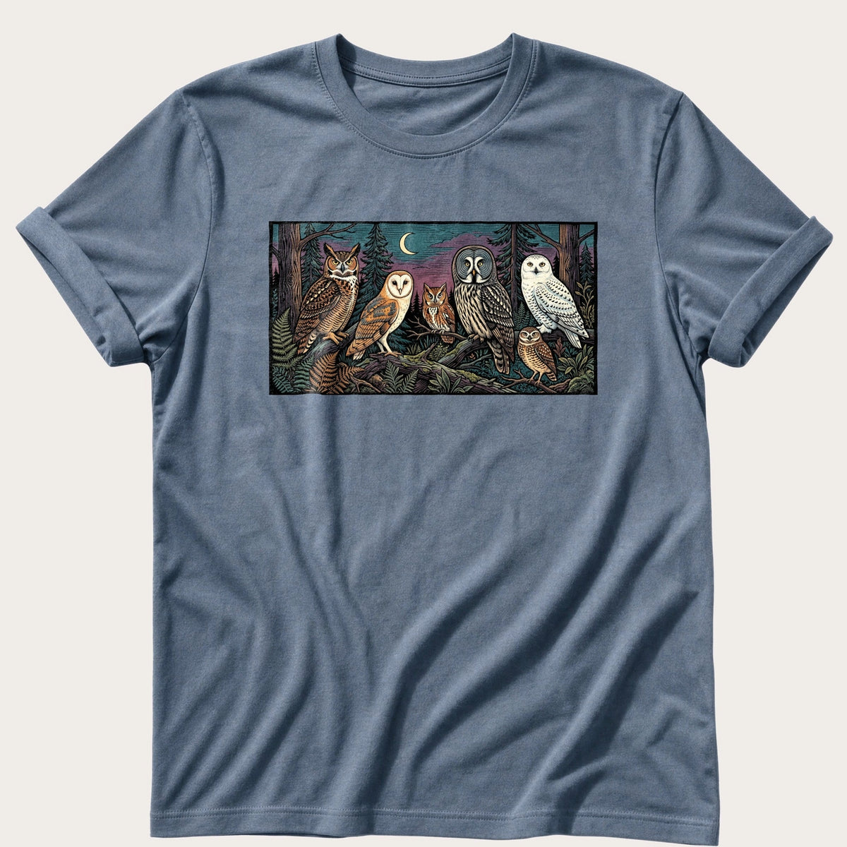 Owl species — Blue Jean Comfort Colors tee