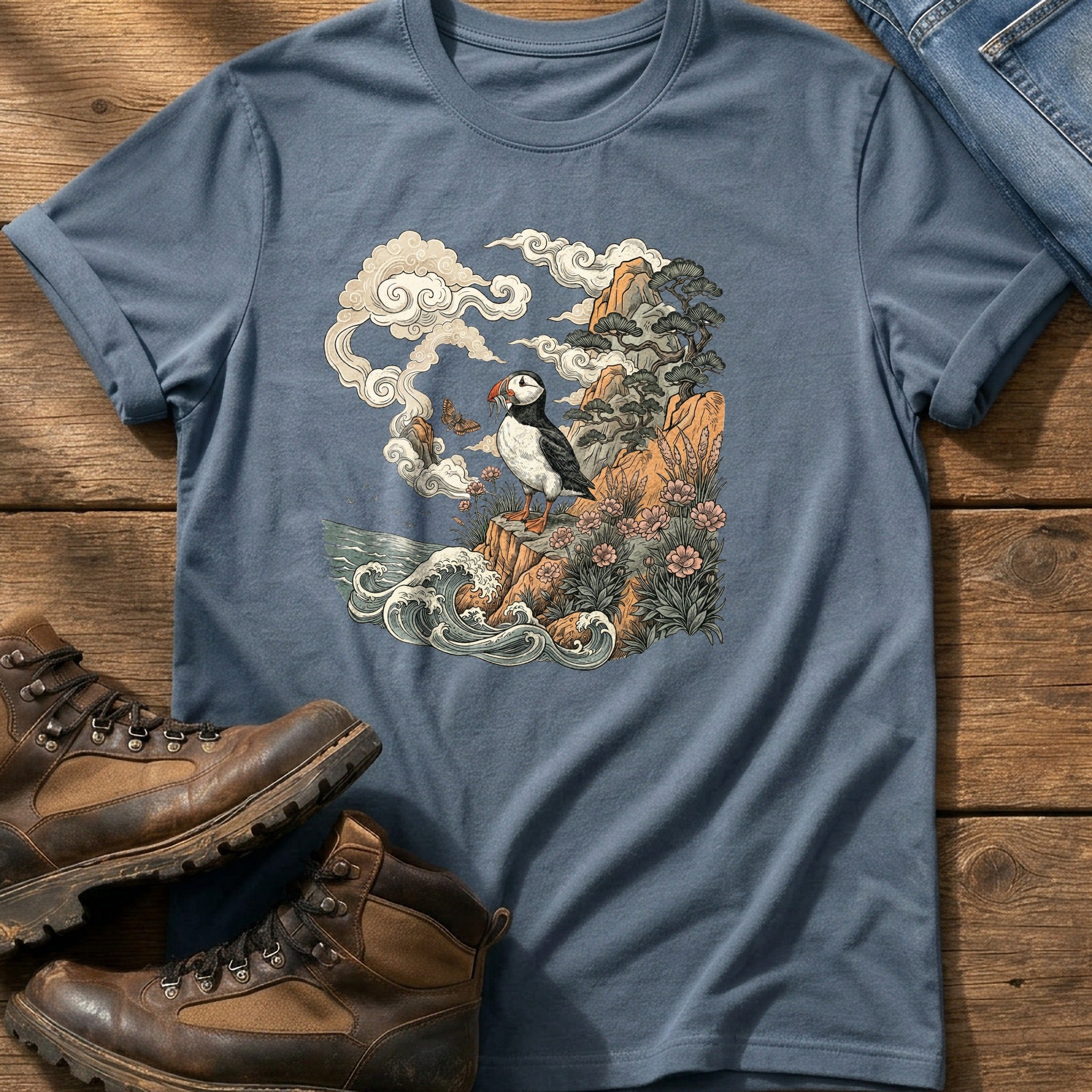 Puffin Cliff Murul 7 — Blue Jean Comfort Colors tee