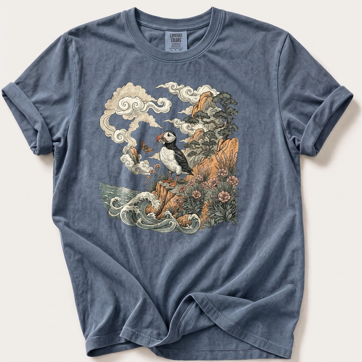 Puffin Cliff Murul 7 — Blue Jean Comfort Colors tee