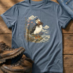 Puffin With Crab 4 — Blue Jean Comfort Colors tee