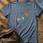 Rainbow birds — Blue Jean Comfort Colors tee