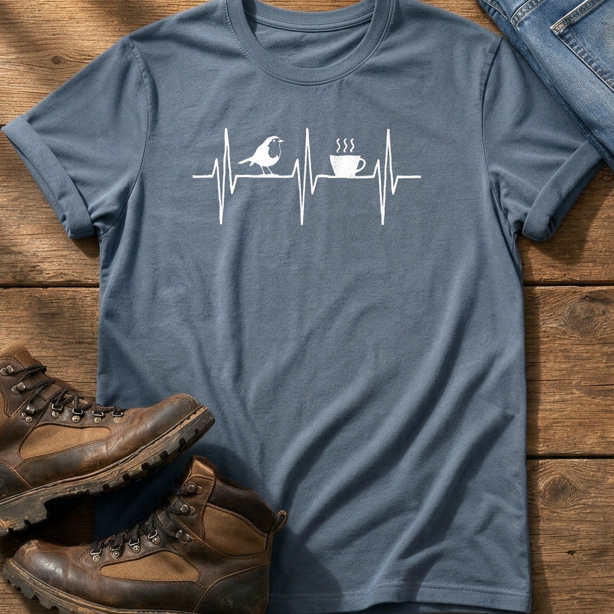 Robin Heart Beat — Blue Jean Comfort Colors tee