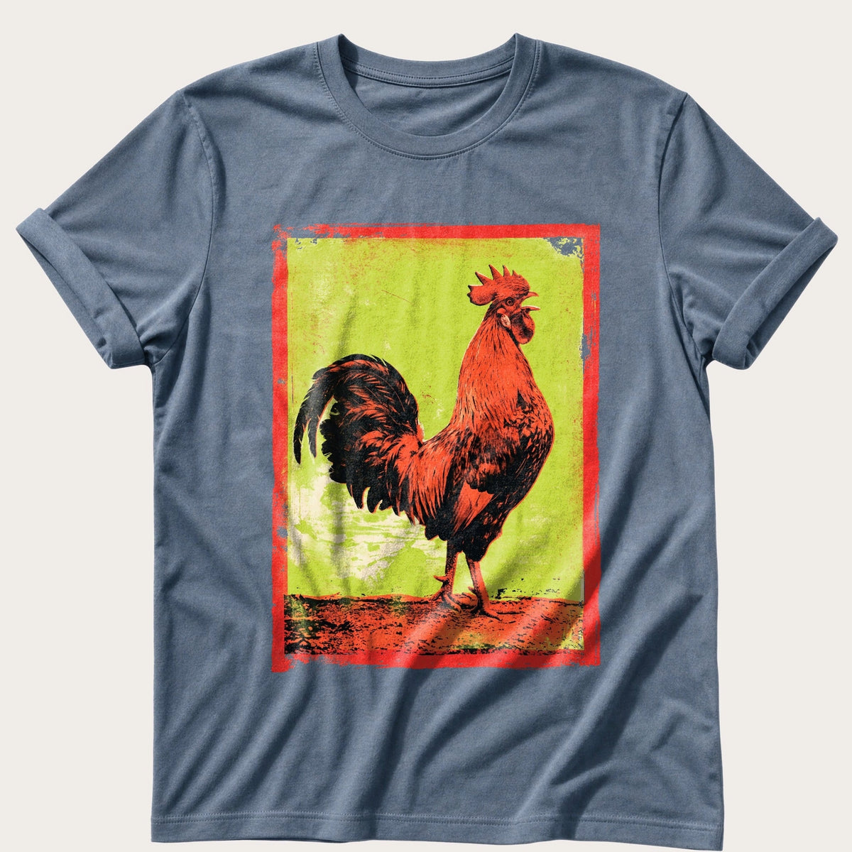 Rooster At Full Volume — Blue Jean Comfort Colors tee