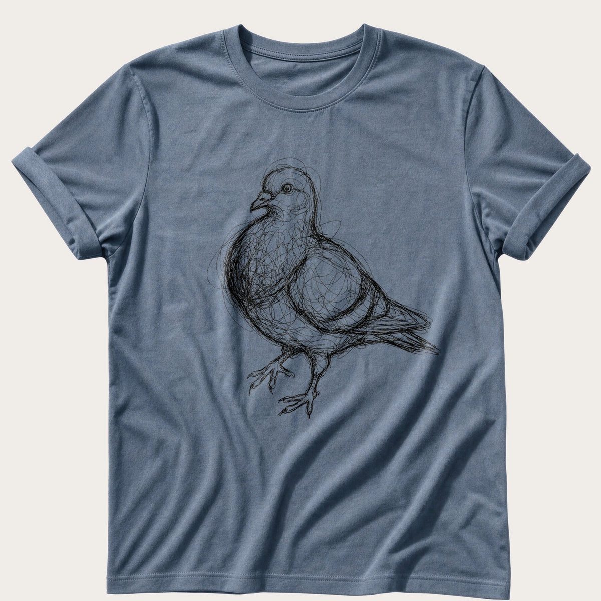 Scribble Pigeon — Blue Jean Comfort Colors tee
