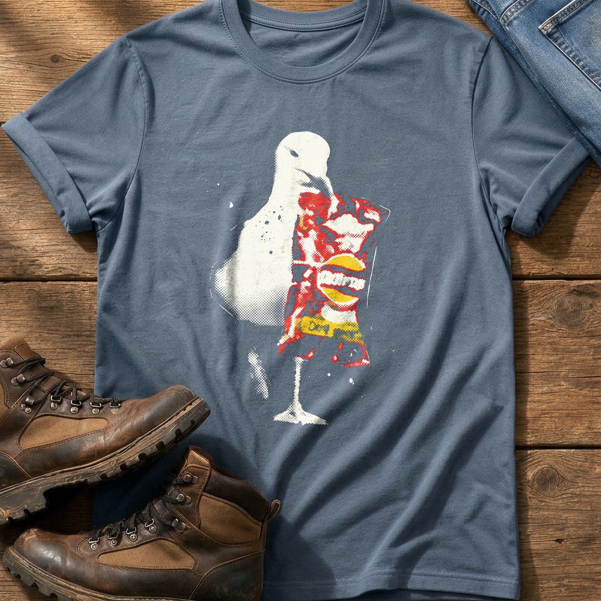 Seagull With Crisps 12 — Blue Jean Comfort Colors tee