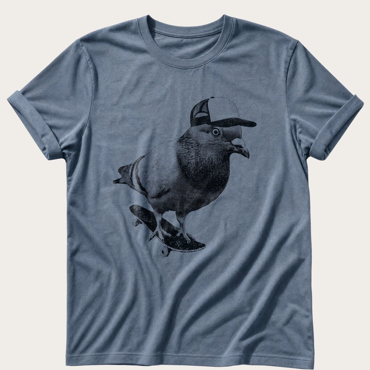 Skater Pigeon — Blue Jean Comfort Colors tee