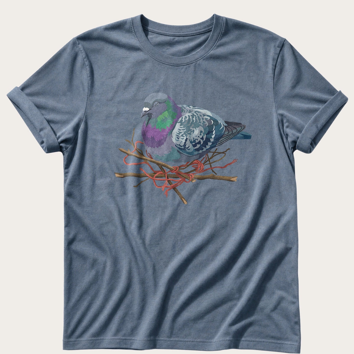Sleeping Pigeon — Blue Jean Comfort Colors tee