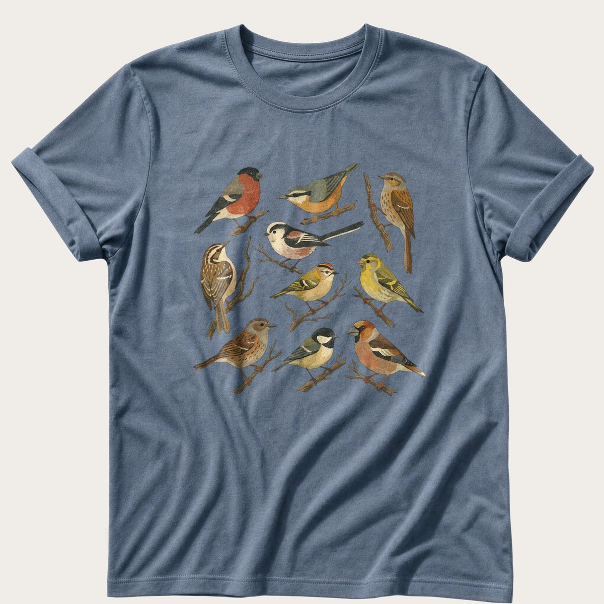 Small Wild Bird Flock — Blue Jean Comfort Colors tee