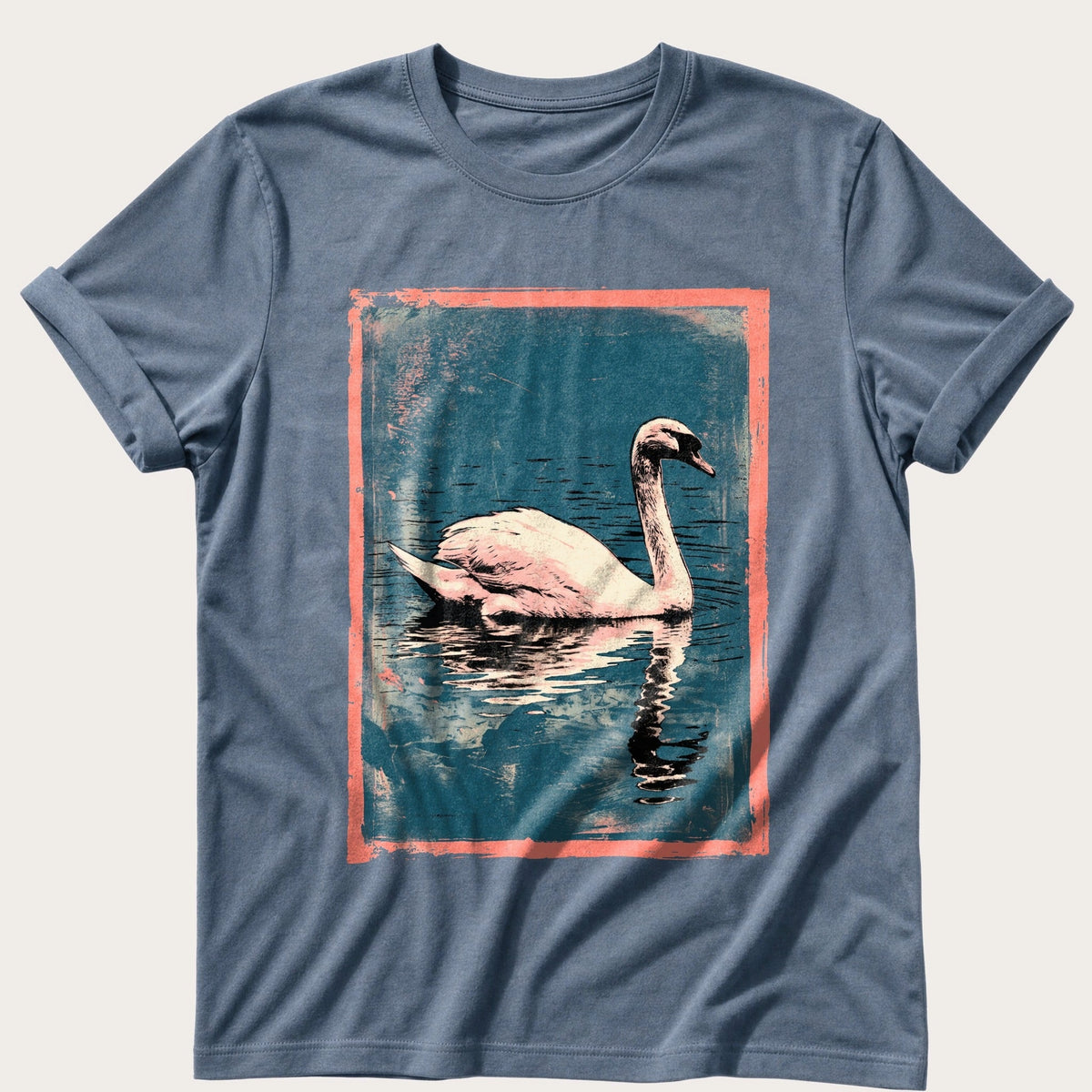 Swan On Still Water — Blue Jean Comfort Colors tee