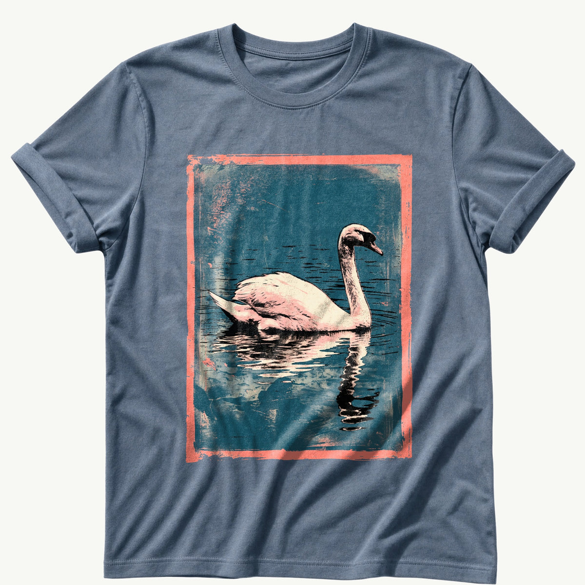 Swan On Still Water — Blue Jean Comfort Colors tee