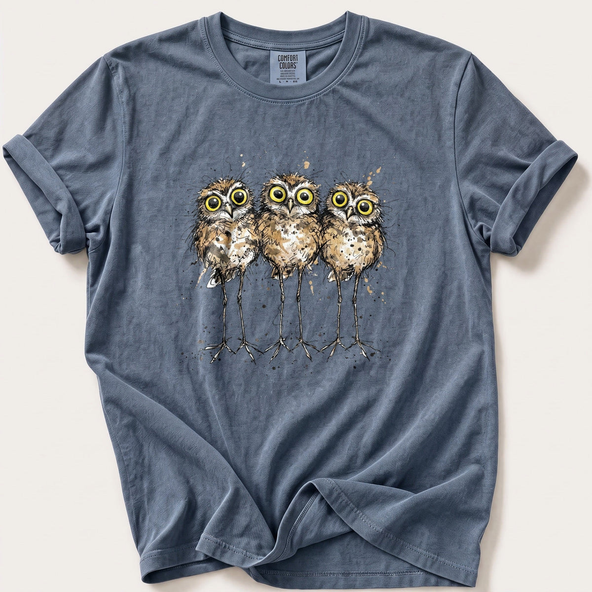 The Owl Committee — Blue Jean Comfort Colors tee