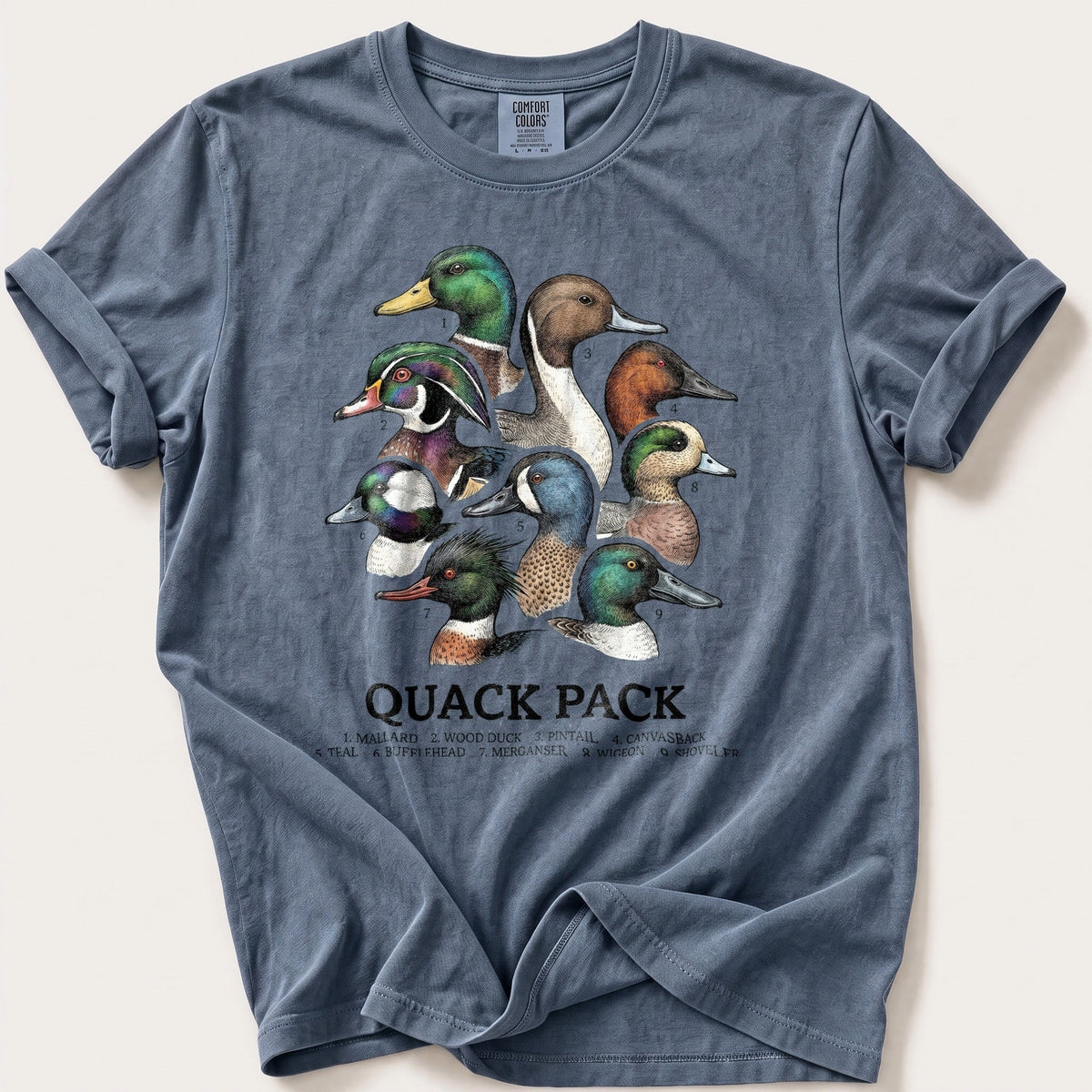 The Quack Pack — Blue Jean Comfort Colors tee