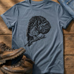 Tilted Head Owl 11 — Blue Jean Comfort Colors tee