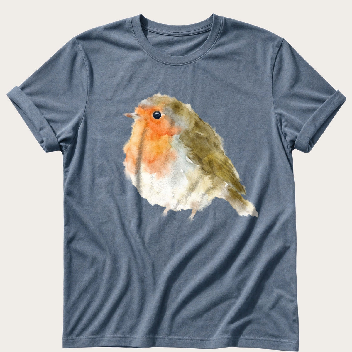 Watercolour Robin — Blue Jean Comfort Colors tee